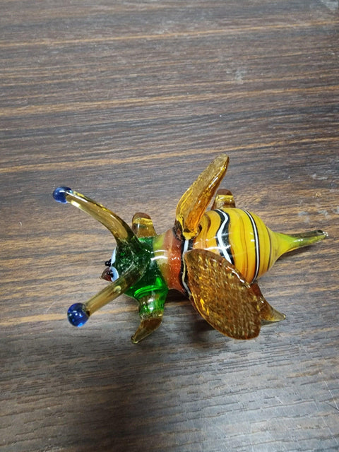 Naturally Colored Glass Figurine - Handcrafted - Bee Design