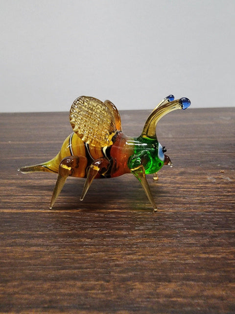 Naturally Colored Glass Figurine - Handcrafted - Bee Design