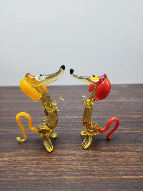 Dachshund Glass Animal Figurine