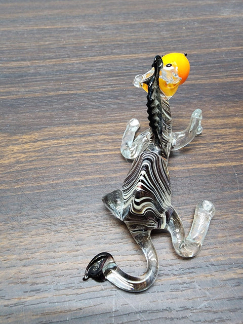 Naturally Colored Glass Figurine - Handcrafted - Zebra Design