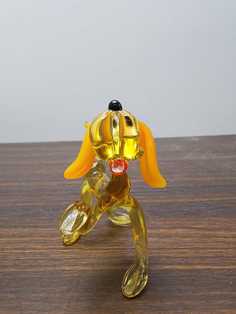 Naturally Colored Glass Figurine - Handcrafted - Spaniel Design