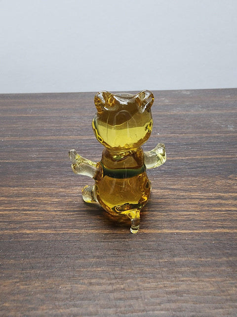 Naturally Colored Glass Figurine - Handcrafted - Bear W Heart Design