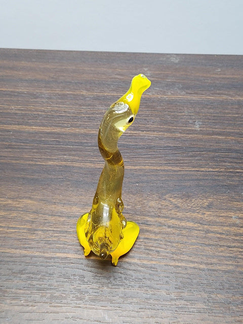 Naturally Colored Glass Figurine - Handcrafted - Goose Design