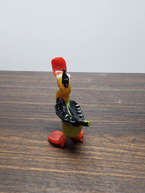 Naturally Colored Glass Figurine - Handcrafted - Duck Design