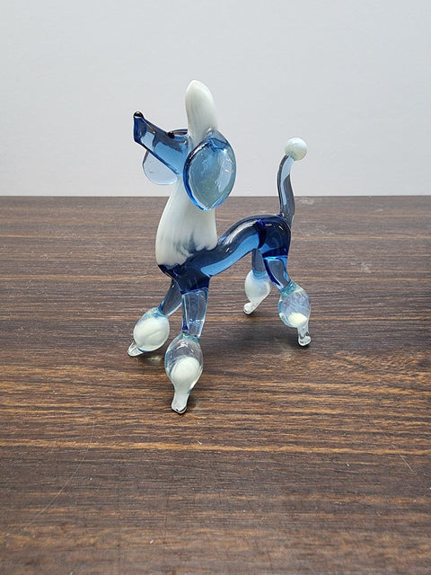 Naturally Colored Glass Figurine - Handcrafted - Poodle Design