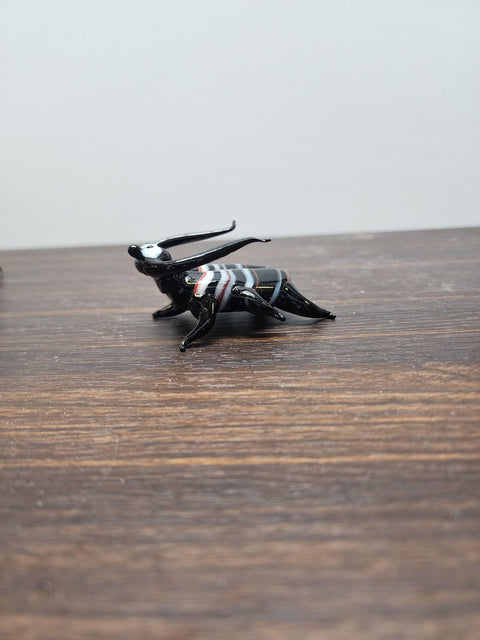 Naturally Colored Glass Figurine - Handcrafted - Beetle Design