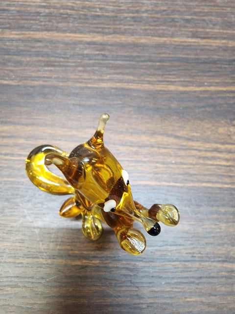 Naturally Colored Glass Figurine - Handcrafted - Standing Fox Design