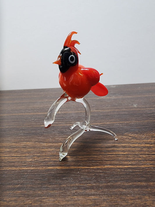 Cardinal Glass Animal Figurine