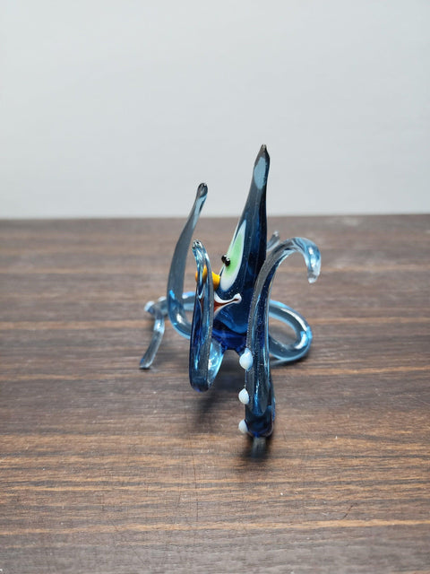 Naturally Colored Glass Figurine - Handcrafted - Octopus Design