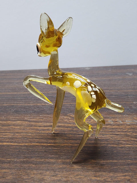 Naturally Colored Glass Figurine - Handcrafted - Deer Design