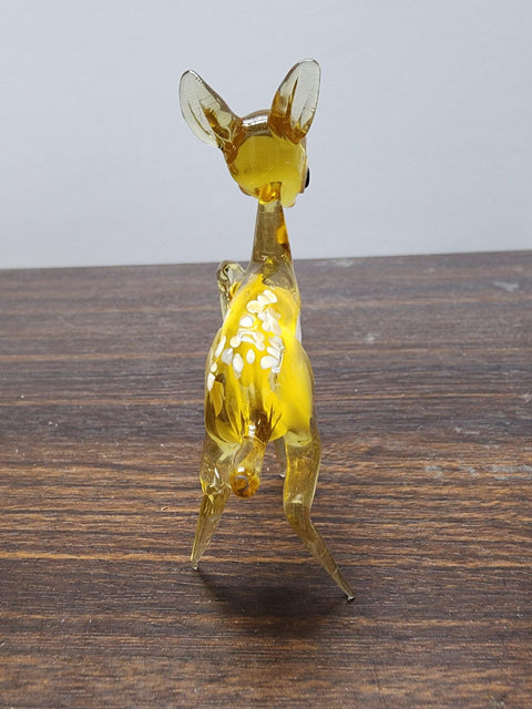 Naturally Colored Glass Figurine - Handcrafted - Deer Design