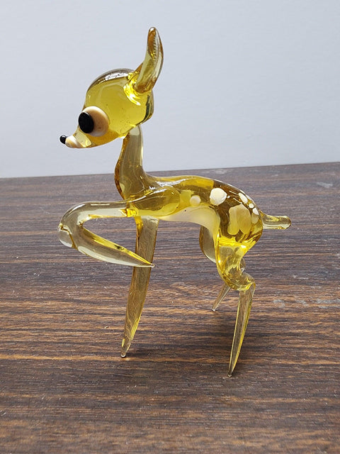 Naturally Colored Glass Figurine - Handcrafted - Deer Design