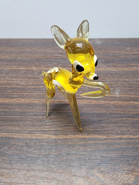 Naturally Colored Glass Figurine - Handcrafted - Deer Design