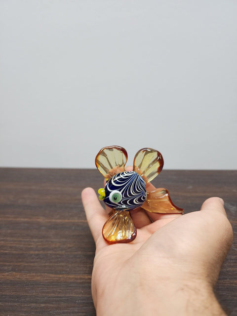 Naturally Colored Glass Figurine - Handcrafted - Fish Design