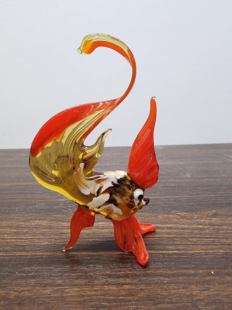 Naturally Colored Glass Figurine - Handcrafted - Fish Design