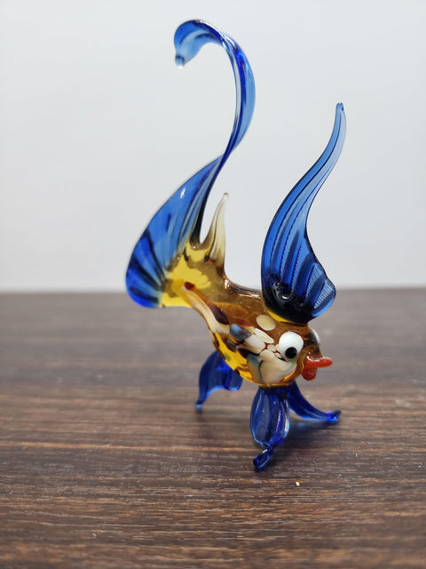 Naturally Colored Glass Figurine - Handcrafted - Fish Design