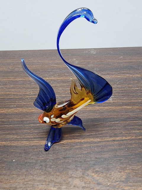 Naturally Colored Glass Figurine - Handcrafted - Fish Design