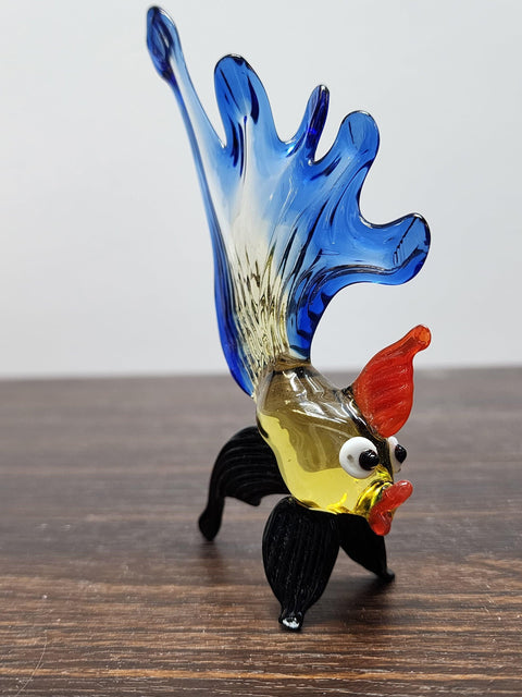 Naturally Colored Glass Figurine - Handcrafted - Fish Design