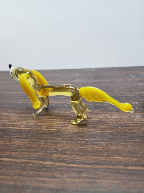 Naturally Colored Glass Figurine - Handcrafted - Dachshund Design