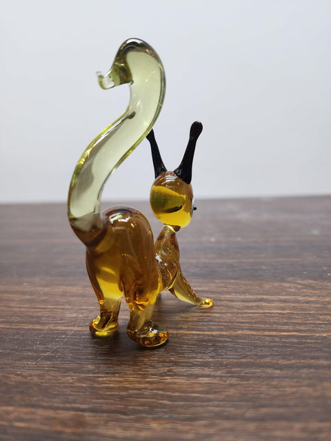 Naturally Colored Glass Figurine - Handcrafted - Squirrel Design