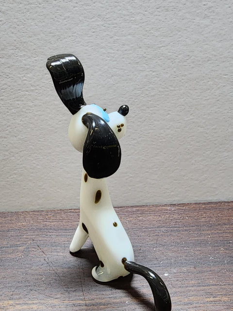 Naturally Colored Glass Figurine - Handcrafted - Dalmatian Design