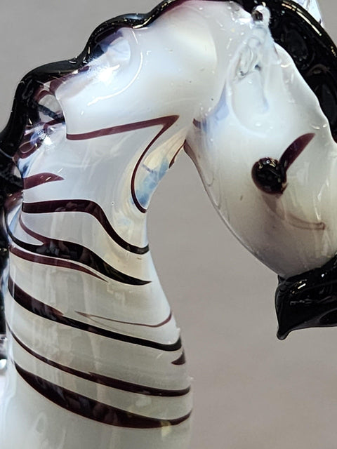 Naturally Colored Glass Figurine - Handcrafted - Zebra Design