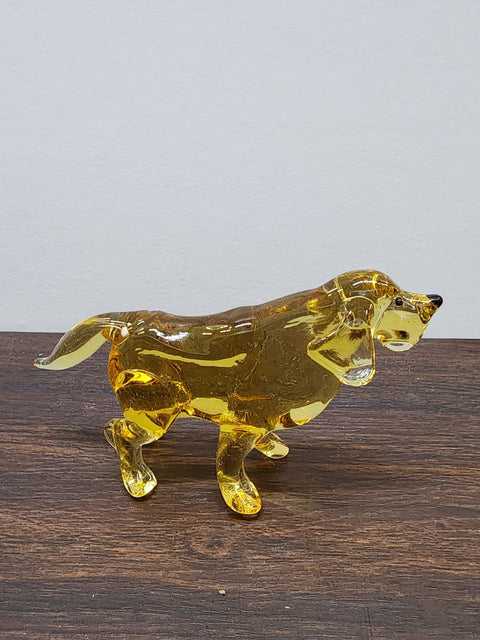 Naturally Colored Glass Figurine - Handcrafted - Hound Design