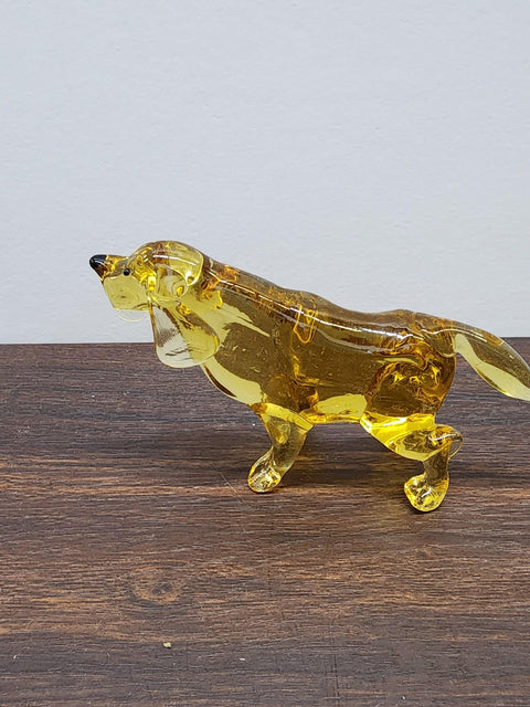 Naturally Colored Glass Figurine - Handcrafted - Hound Design