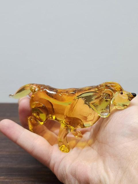 Naturally Colored Glass Figurine - Handcrafted - Hound Design