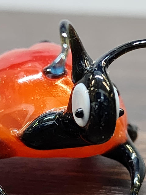 Naturally Colored Glass Figurine - Handcrafted - Lady Bug Design