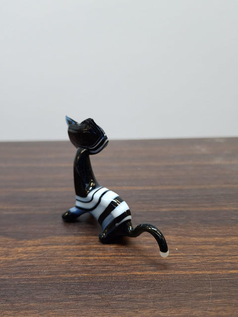 Naturally Colored Glass Figurine - Handcrafted - Cat Design