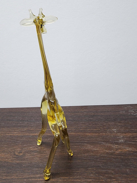 Naturally Colored Glass Figurine - Handcrafted - Giraffe Design