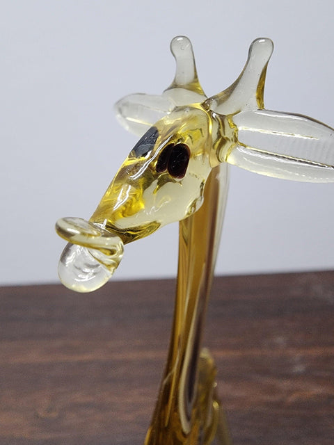 Naturally Colored Glass Figurine - Handcrafted - Giraffe Design