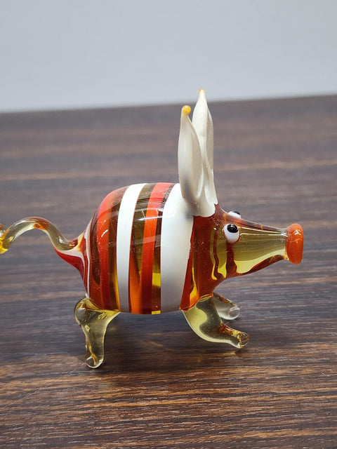 Naturally Colored Glass Figurine - Handcrafted - Pig Design