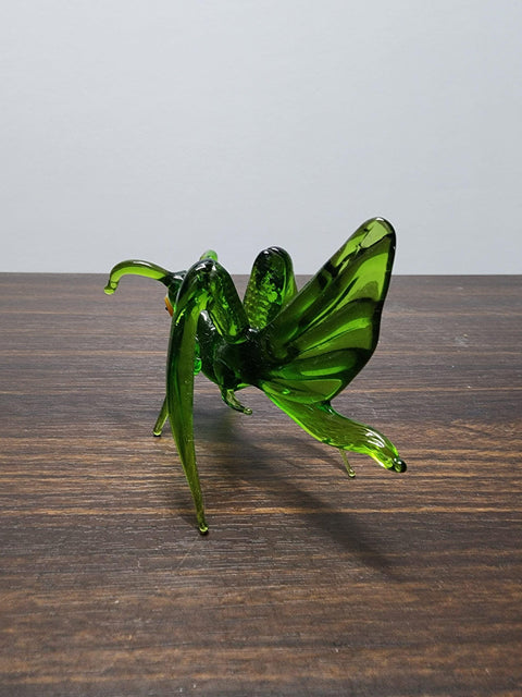 Naturally Colored Glass Figurine - Handcrafted - Grasshopper Design