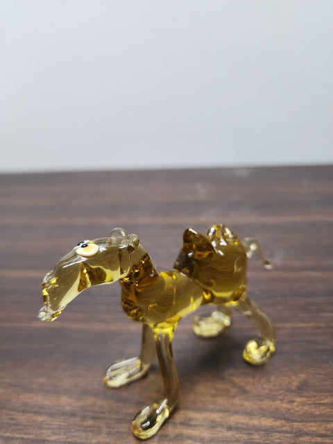 Naturally Colored Glass Figurine - Handcrafted - Camel Design