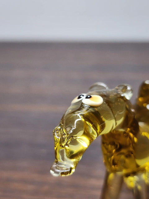 Naturally Colored Glass Figurine - Handcrafted - Camel Design