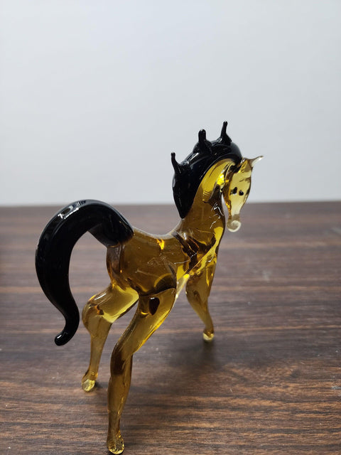 Naturally Colored Glass Figurine - Handcrafted - Horse Design