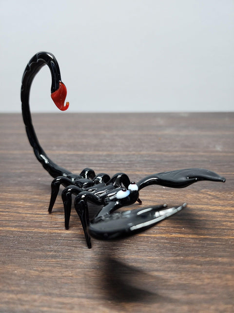 Naturally Colored Glass Figurine - Handcrafted - Scorpion Design