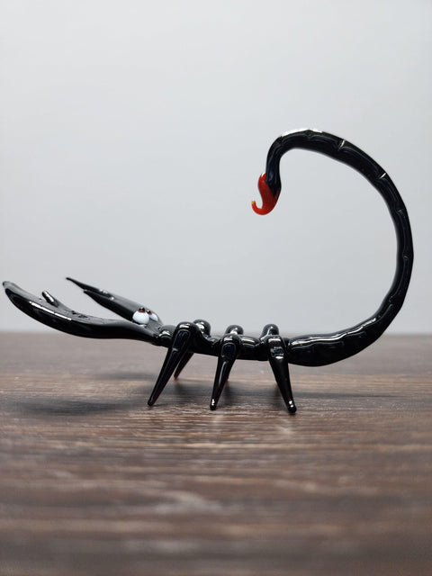 Naturally Colored Glass Figurine - Handcrafted - Scorpion Design