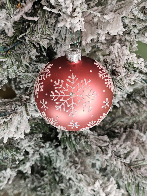 Glass Ornament Snowflake Design