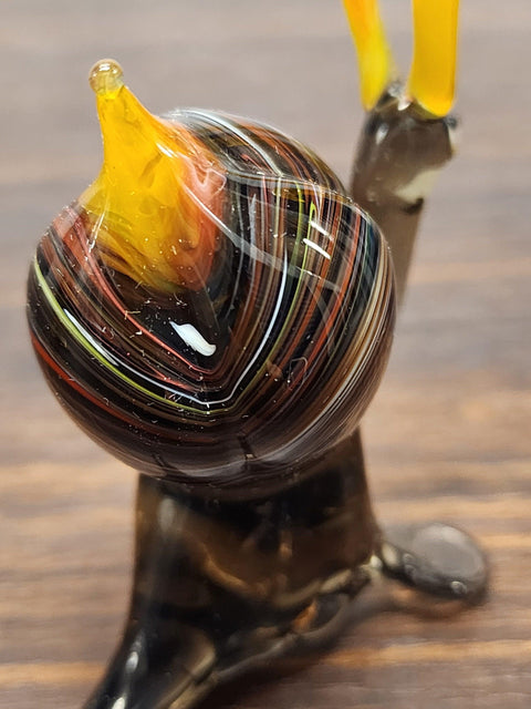 Naturally Colored Glass Figurine - Handcrafted - Snail Design