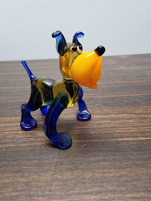 Naturally Colored Glass Figurine - Handcrafted - Bulldog Design