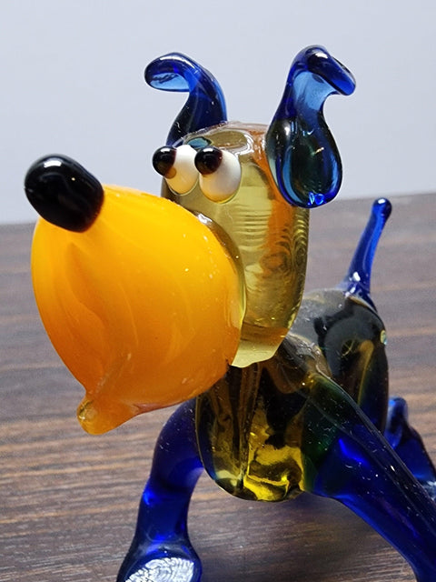 Naturally Colored Glass Figurine - Handcrafted - Bulldog Design