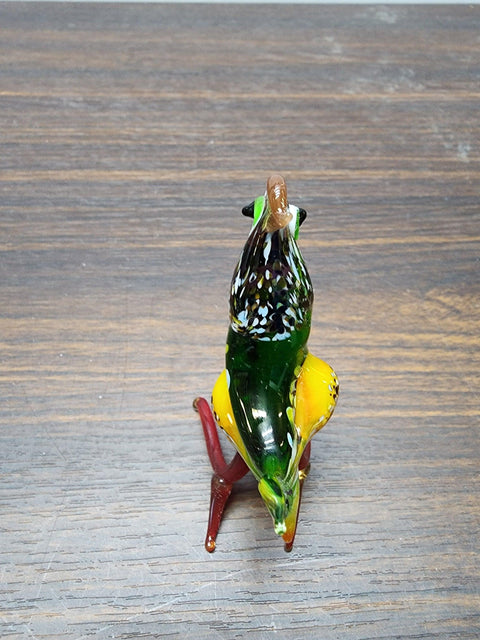 Naturally Colored Glass Figurine - Handcrafted - Chicken Design