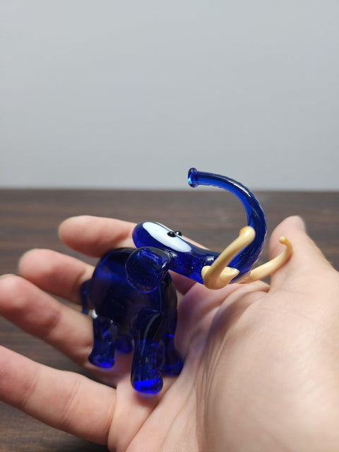 Naturally Colored Glass Figurine - Handcrafted - Mastodon Design