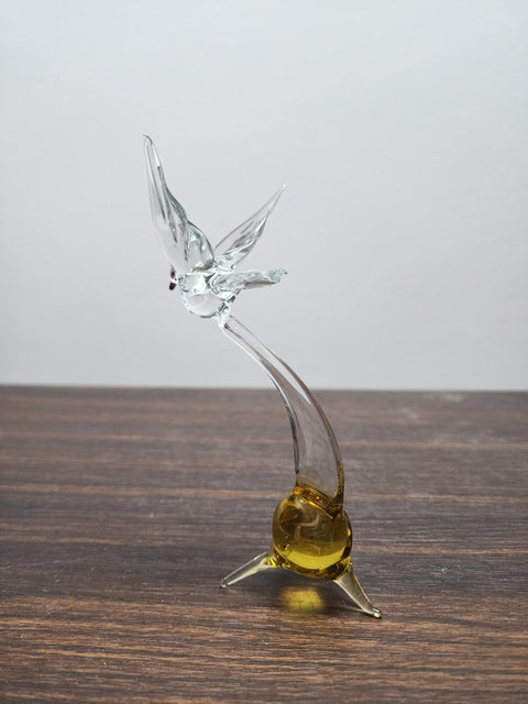 Naturally Colored Glass Figurine - Handcrafted - Dove Design