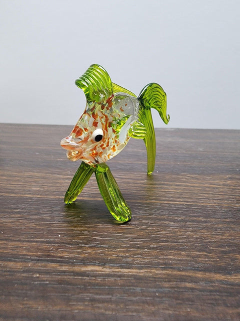 Naturally Colored Glass Figurine - Handcrafted - Fish Design