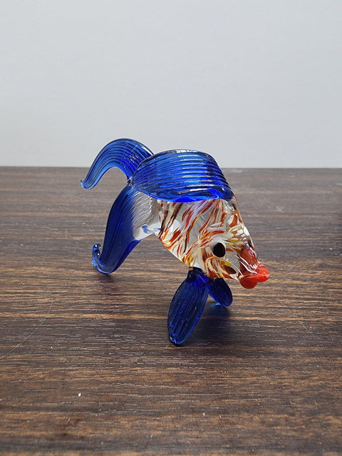 Naturally Colored Glass Figurine - Handcrafted - Fish Design