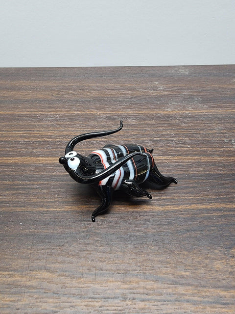 Naturally Colored Glass Figurine - Handcrafted - Beetle Design